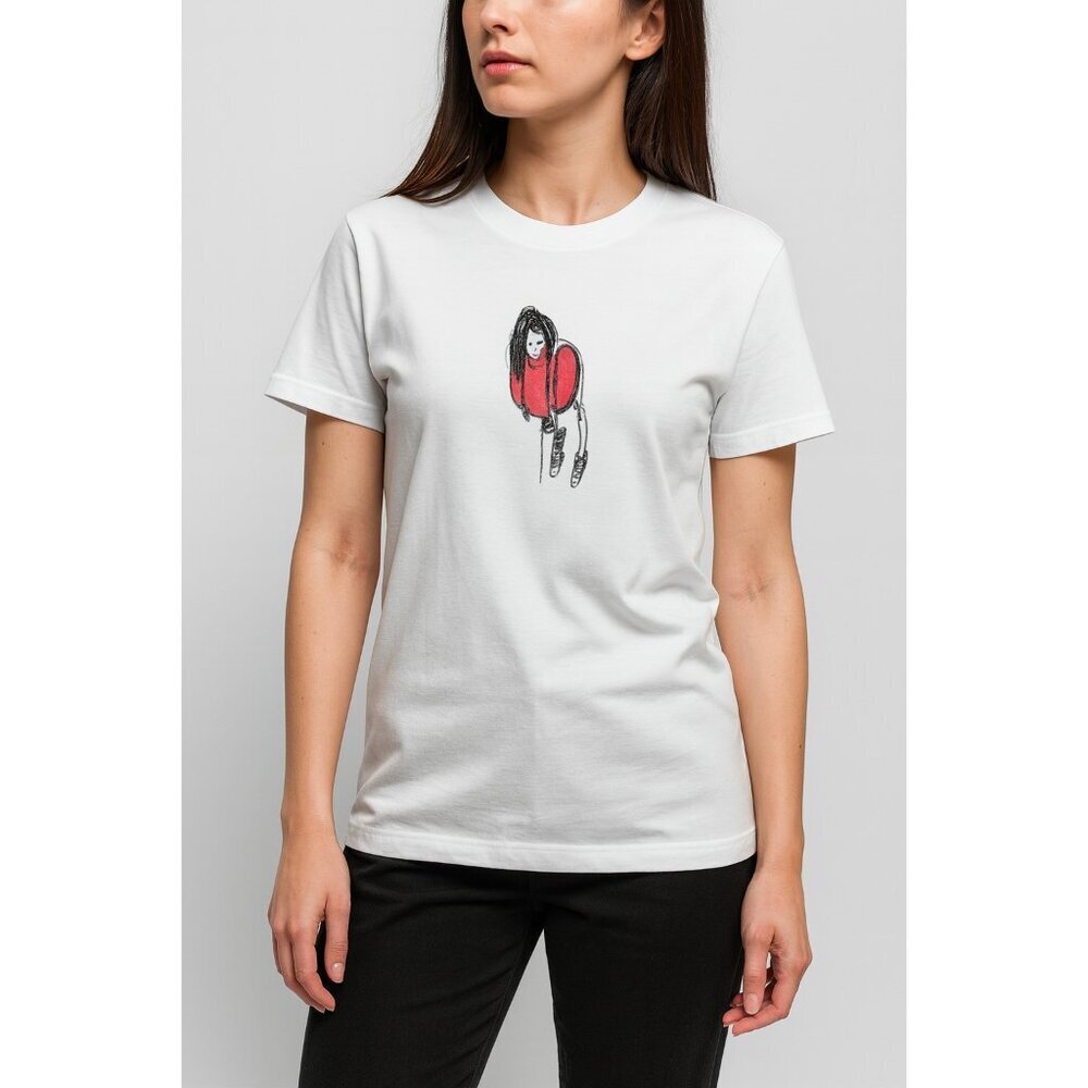 Eri Wakiyama 2019 Graphic T-Shirt Women’s Size S White Cotton Tee Art Print Rare